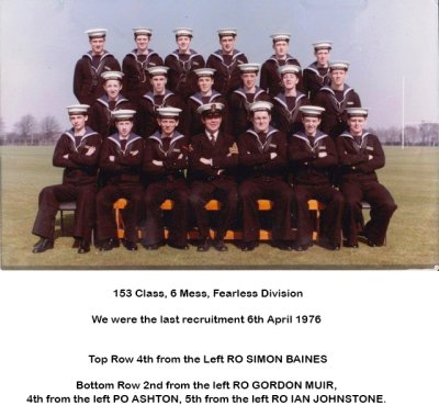 Fearless 153 Class 6 mess 1976, 6TH APRIL - FEARLESS DIVISION, 6 MESS, 153 CLASS, SOME NAMES BELOW IMAGE..jpg
