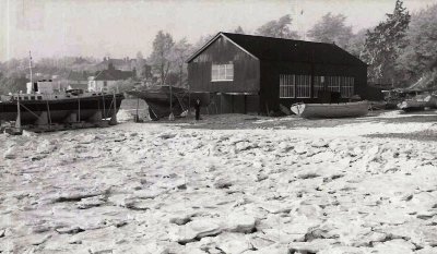 1962 - DICKIE DOYLE, THE BOAT HOUSE IN WINTER