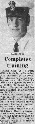 1965-96 - KEITH KIRK, 77 RECR., GRENVILLE, 741 CLASS, JNAM2 TO LT. CDR. NEWSPAPER CUTTING, I.jpg