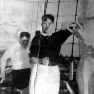 1961, 12TH SEPTEMBER - FRED WALSH, UP THE MAST ON A SUNDAY AFTERNOON WITH JNR. NASH, A