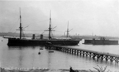 UNDATED - HMS GANGES, SHOTLEY PIER WITH FLOATING DOCK TO THE RIGHT 2.jpg