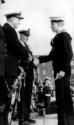 1970, OCTOBER - GARY LAYZELL, 21 RECR., DRAKE DIVISION, 12 MESS, RECEIVING RUGBY COLOURS.jpg