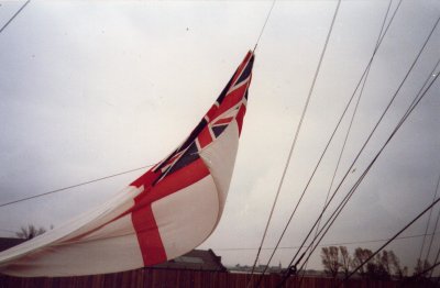 1989 - DICKIE DOYLE, THE SIZE 14 WHITE ENSIGN BEING LOWERED TO SUNSET PLAYED BY RHS BAND, SEE NOTE BELOW.jpg