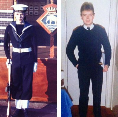 1974, 19TH NOVEMBER - JOHN YOUNG AND AS A YEOMAN PRIOR TO DISCHARGE FROM NORTHWOOD IN 1988, 01.