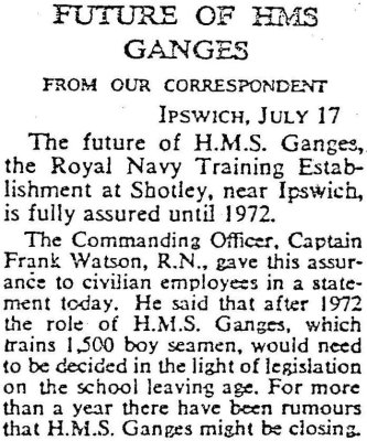 1905-2005 - DICKIE DOYLE, PRESS CUTTINGS RE. GANGES, BOYS TRAINING, THEIR PAY AND CONDITIONS ETC., TIMES 18.07.1967.jpg