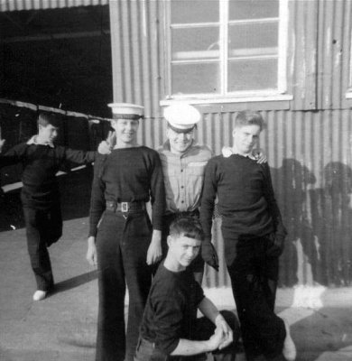 1964, OCTOBER - COLIN RICHARDSON, EXMOUTH, 41 MESS, COLIN ON THE RIGHT WITH MESS MATES.jpg