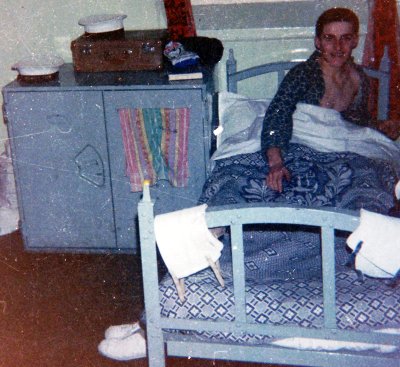 1972, 30TH MAY - PHILIP DAWSON, 34 RECR., DRAKE, 9 MESS, CLASS LEADER SICK IN BED.jpg