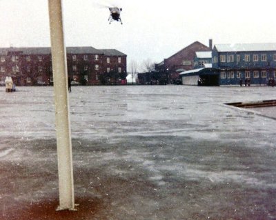 1972, 30TH MAY - PHILIP DAWSON, 34 RECR., DRAKE, 9 MESS, WASP HELI ARRIVING TO TAKE A RECRUIT TO THE FAA FOR Pt. 2 TRAINING