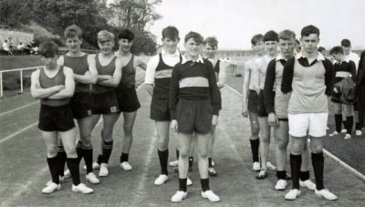 1965 - BRIAN CHESTER, COLLINGWOOD SPORTS DAY, BRIAN IS 3RD IN LANE ONE, THEY WON THE RELAY.jpg