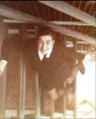 1975 - LYNETTE E. SOUCH, ON THE STAIRS UP TO THE WRNS QUARTERS.jpg