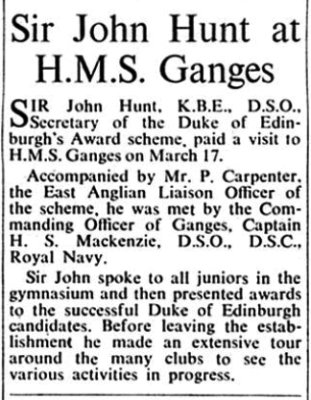 1960, APRIL - SIR JOHN HUNT [DOE AWARDS] VISITS GANGES, NAVY NEWS.jpg