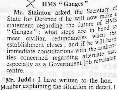 1975, 27TH OCTOBER - DICKIE DOYLE, EXTRACT FROM HANSARD RE. CLOSING OF GANGES - CIVILIANS.jpg