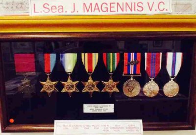 UNDATDED - DAVID RYE, EX GANGES BOY, LEADING SEAMAN, J.J. MAGENNISS REPLICA MEDALS IN THE GANGES MUSEUM.jpg