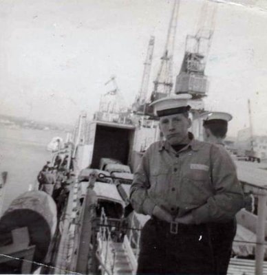 1964 - GEOFF COOK, COLLINGWOOD, 34 MESS, DAY AT SEA ON A LANDINGCRAFT..jpg