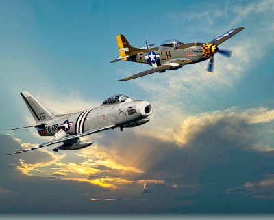  F86A Sabre and P51D Mustang - 0456 