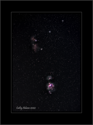 Orion Nebula, Running man Nebula, Flame Nebula and Horsehead nebula