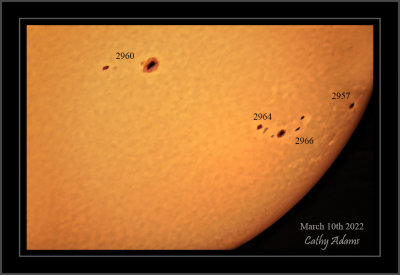 sunspots today Mar 10th 2022