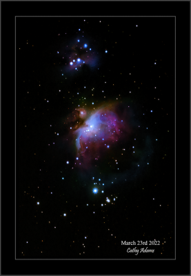 Another view of the Running man Nebula and Orion's Nebula