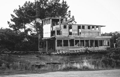 Abandoned houseboat in Austria