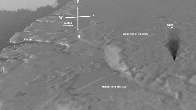 Target No 1 Bardia West Gates on approach from the north.jpg