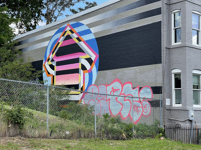 Unexpected mural on a very long wall