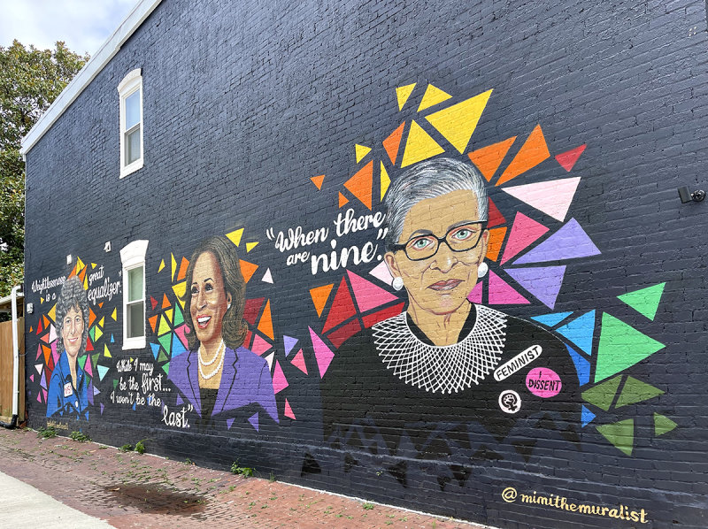 3 famous women in a Capitol Hill alley