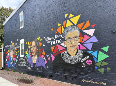 3 famous women in a Capitol Hill alley