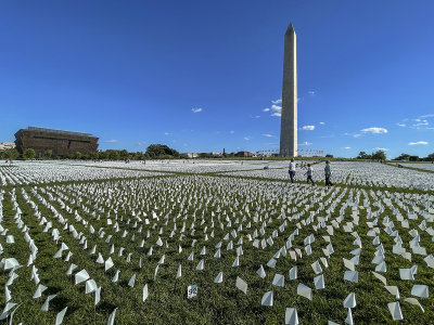 'In America: Remember.' Memorial to COVID victims  