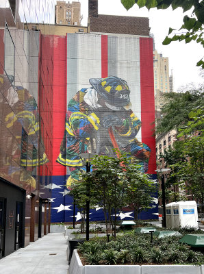 Firefighter mural, NYC