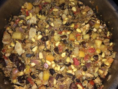 The Picadillo or stuffing mix