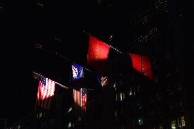 Flags outside the Hyatt