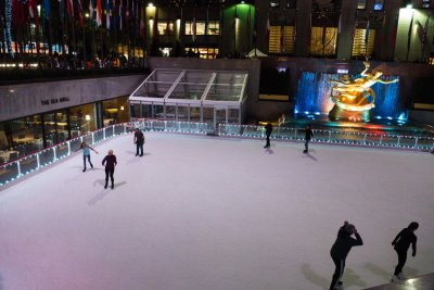Ice skating at Rockefeller Plaza