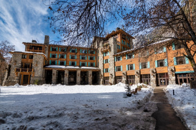 The back of the Ahwahnee Hotel