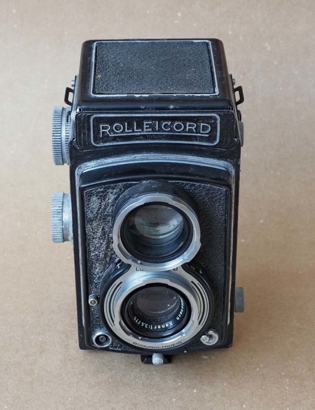 The Rolleicord, a simple - and less expensive - version of the Rolleiflex.