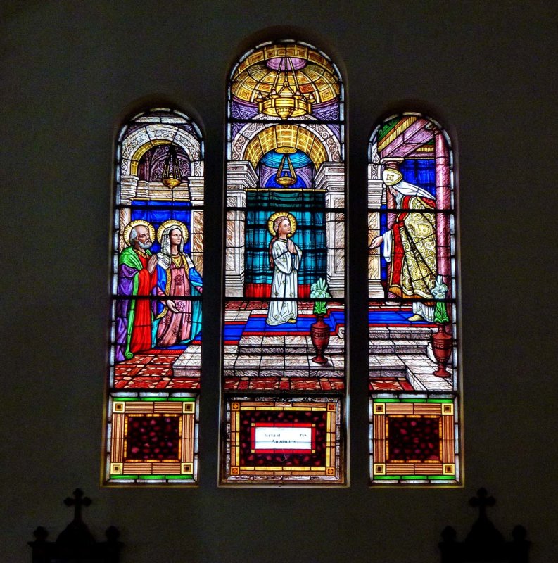 Inside the church.