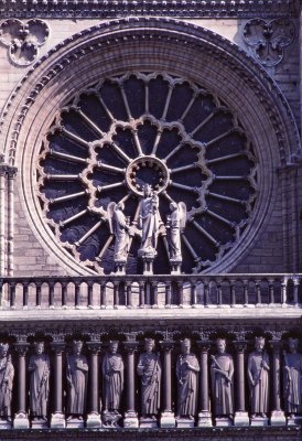 Notre Dame; frontal and partial view. 