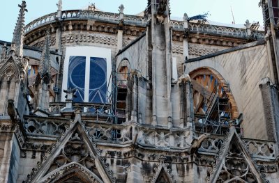 Notre Dame, recent works after fire (July 2019).