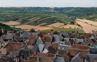 Sancerre and surroundings; view from the tour. 