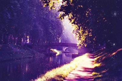 Le canal du Midi, in Toulouse (photo from slide; circa 1987-1997). 