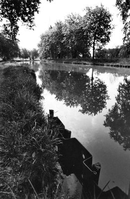 The Canal du Midi, near Michel's house, at Pompertuzat (from slide, circa 1987-1997).