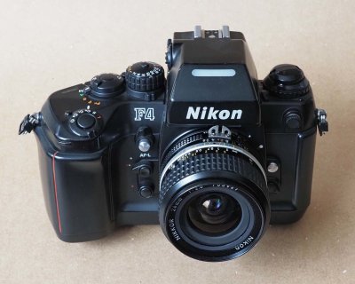 The professional  Nikon F4 (gift from my friend Arnulf Kost), from 1988.