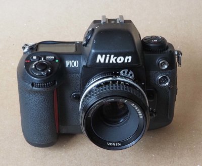 The Nikon F100; an advanced camera, very pleasant to use.  