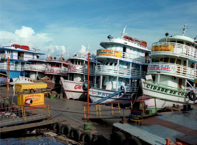 The Manaus harbor and their boats.