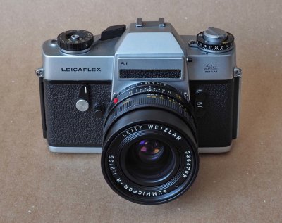 The Leicaflex SL (launched in 1968) with the superb Summicron 35mm.