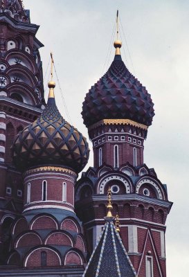 Moscow : detail of the  St.Basils Cathedral. 