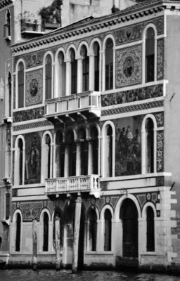 Venice : in the Grand Canal; the picture is not sharp but shows a typical building wall.
