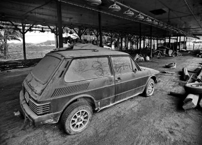 It used to be a chicken aviary; the activity was stopped by a road construction; hard for the owners.