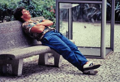 Early in the morning; deep sleeping indeed; Praa 15 de Novembro (approx. 1986). 