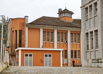 Buildings inside the factory.