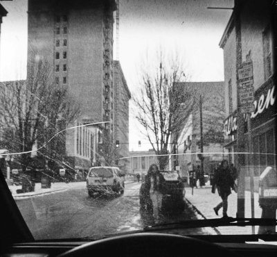 Memphis, Tennessee; downtown; from inside our old van.